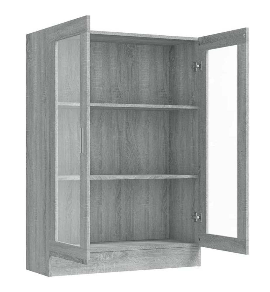Vitrinenschrank Grau Sonoma 82,5x30,5x115 cm Holzwerkstoff