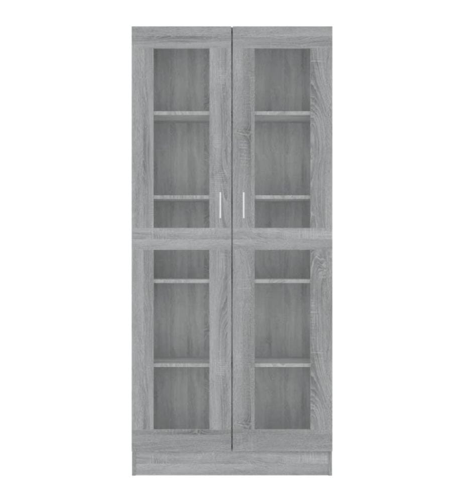 Vitrinenschrank Grau Sonoma 82,5x30,5x185,5 cm Holzwerkstoff
