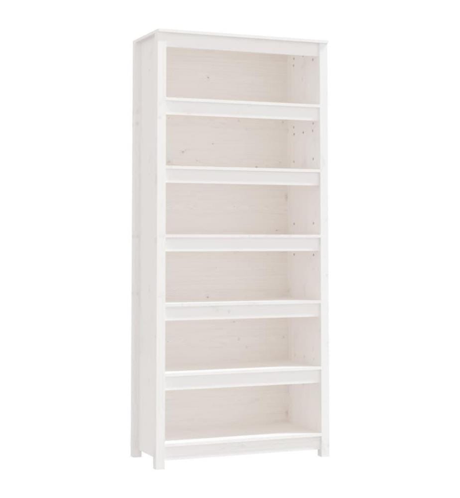 Bibliothèque Blanc 80x35x183 cm Bois de pin massif