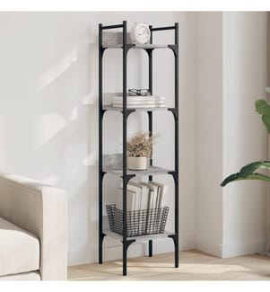 Bücherregal 4 Böden Grau Sonoma 35x30x138,5 cm Holzwerkstoff