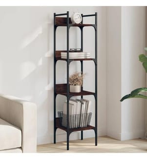 Bücherregal 4 Böden Braun Eichen-Optik 35x30x138,5 cm