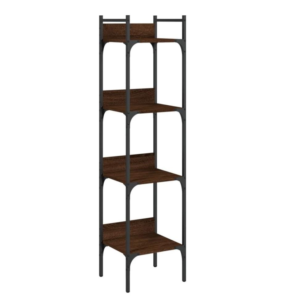 Bücherregal 4 Böden Braun Eichen-Optik 35x30x138,5 cm
