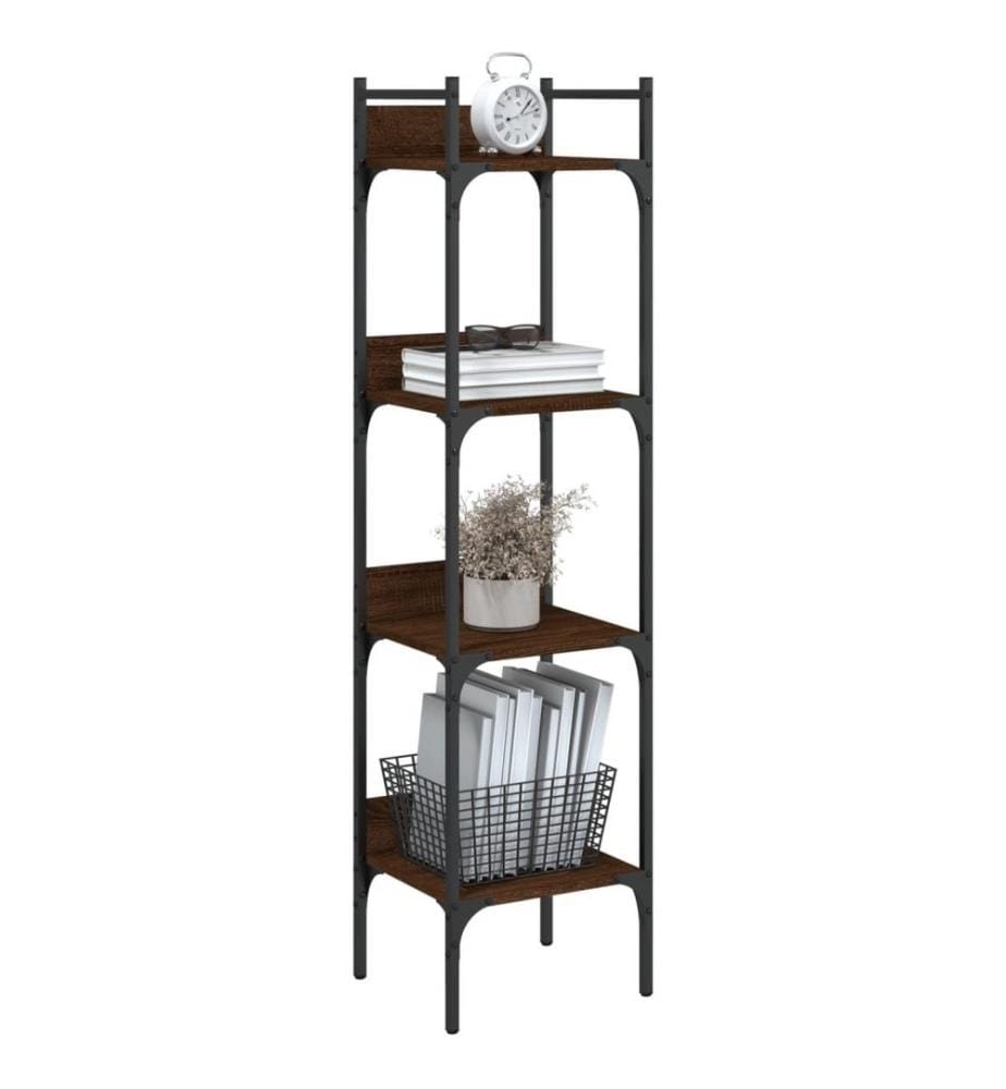 Bücherregal 4 Böden Braun Eichen-Optik 35x30x138,5 cm
