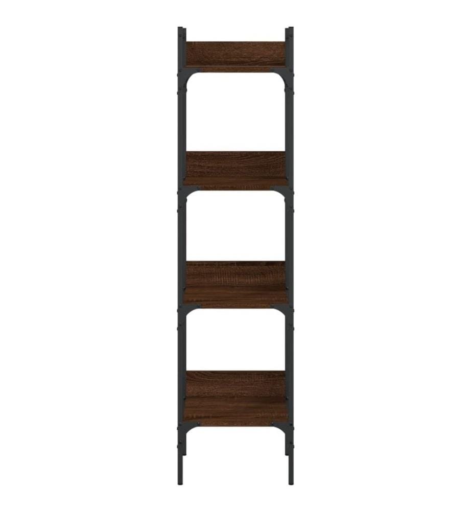 Bücherregal 4 Böden Braun Eichen-Optik 35x30x138,5 cm
