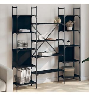 Bücherregal Schwarz 155,5x24x166,5 cm Holzwerkstoff