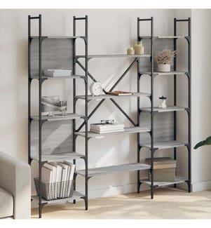 Bücherregal Grau Sonoma 155,5x24x166,5 cm Holzwerkstoff