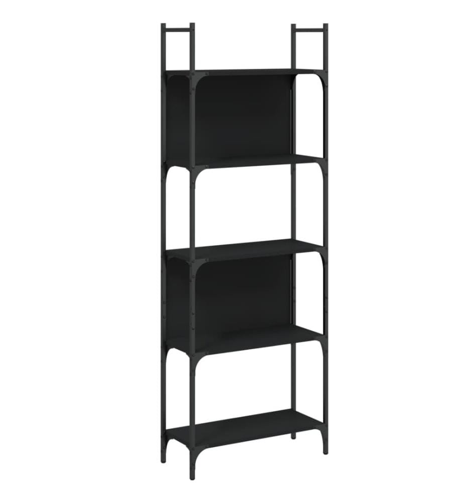Bücherregal 5 Böden Schwarz 60,5x24x166,5 cm Holzwerkstoff