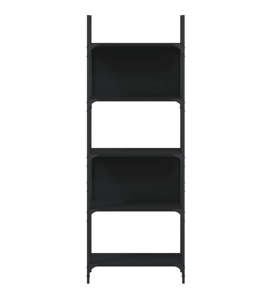 Bücherregal 5 Böden Schwarz 60,5x24x166,5 cm Holzwerkstoff