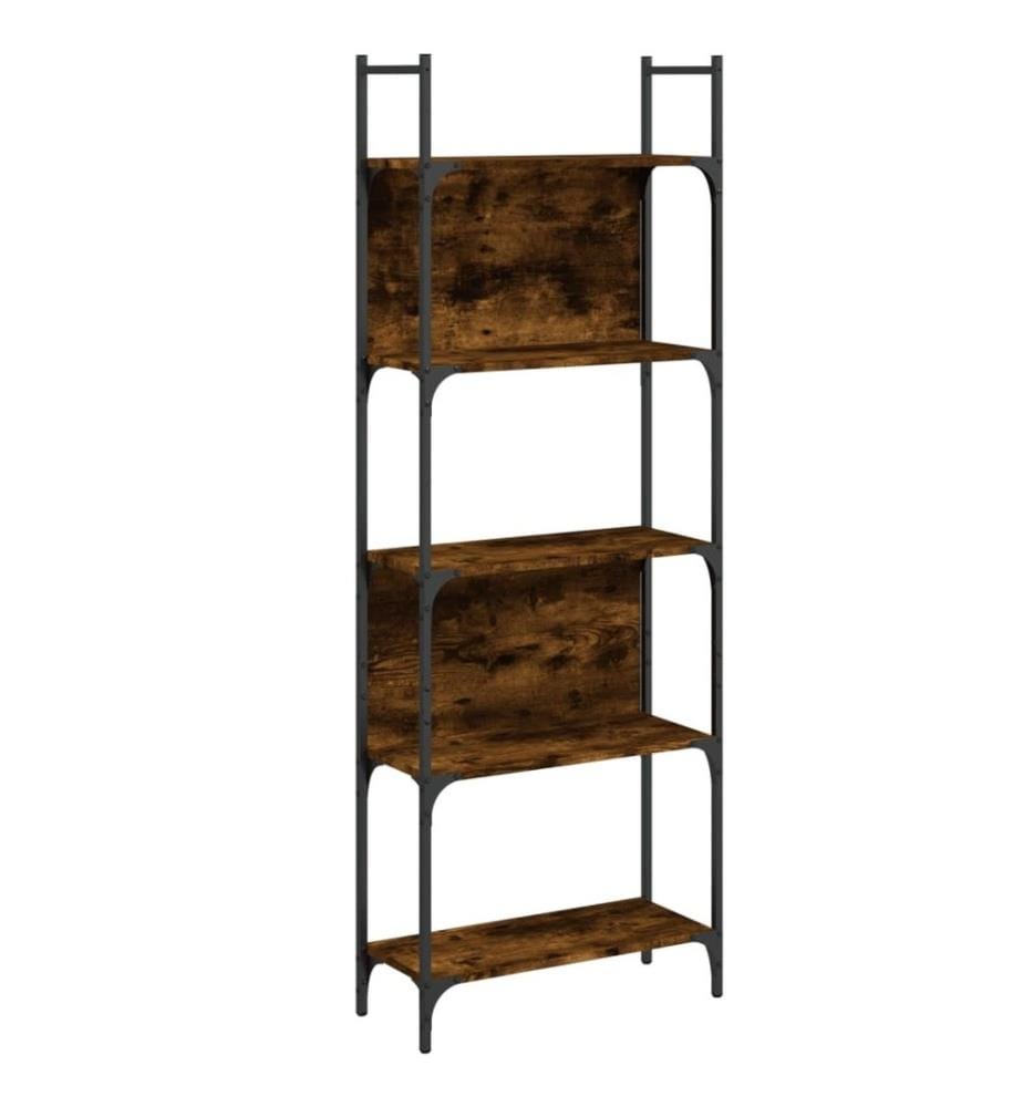 Bücherregal 5 Böden Räuchereiche 60,5x24x166,5 cm Holzwerkstoff