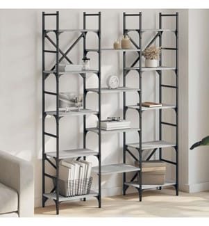 Bücherregal Grau Sonoma 127,5x28,5x172,5 cm Holzwerkstoff