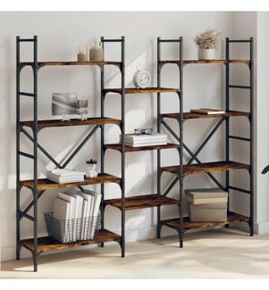 Bücherregal Räuchereiche 160x28,5x136,5 cm Holzwerkstoff