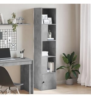 Bücherregal Betongrau 40x36x189 cm Holzwerkstoff