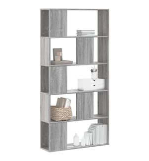 Bücherregal 5 Böden Grau Sonoma 80,5x23,5x162,5 Holzwerkstoff