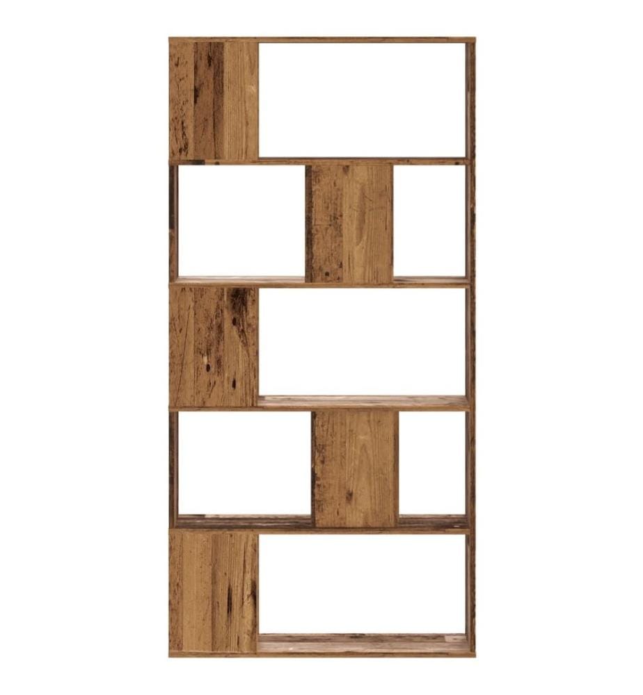 Bibliothèque 5 niveaux vieux bois bois d'ingénierie