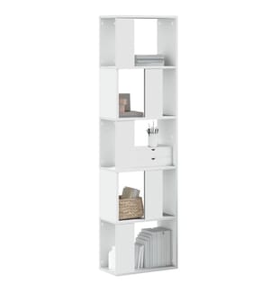 Bücherregal 5 Böden Weiss 45x23,5x162,5 cm Holzwerkstoff