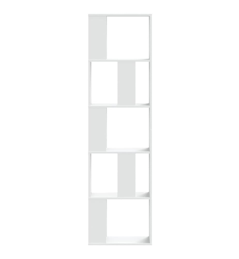 Bibliothèque 5 niveaux blanc 45x23,5x162,5 cm bois d'ingénierie