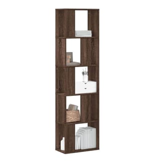 Bücherregal 5 Böden Braun Eichen-Optik 45x23,5x162,5 cm