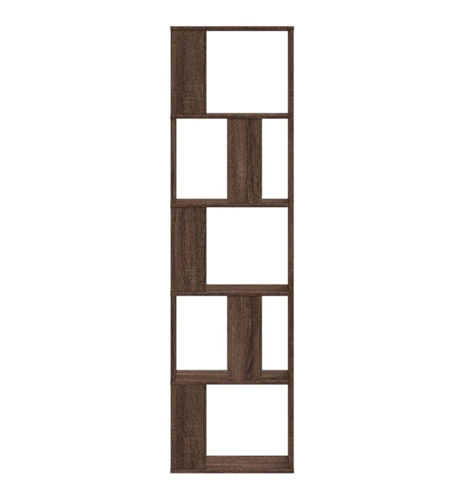 Bibliothèque 5 niveaux chêne marron bois ingénierie