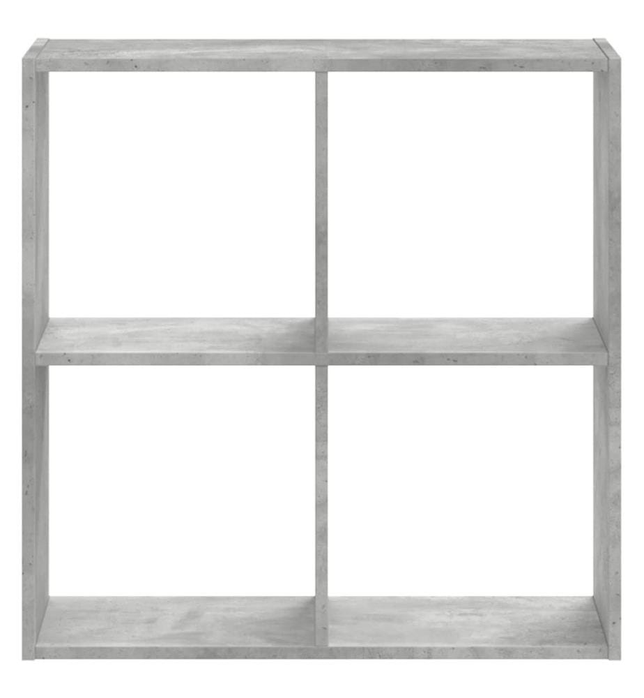 Bibliothèque gris béton 68,5x32x68,5 cm bois d'ingénierie