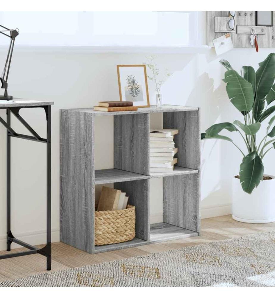 Bibliothèque sonoma gris 68,5x32x68,5 cm bois d'ingénierie