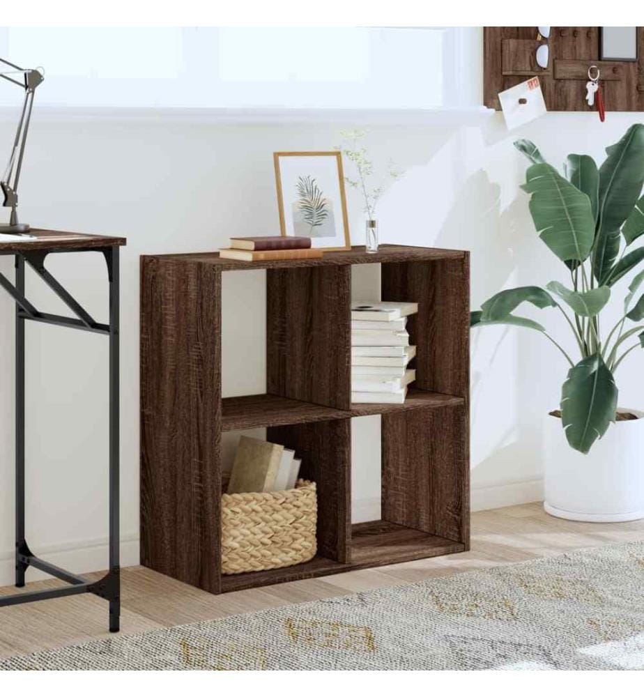 Bibliothèque chêne marron 68,5x32x68,5 cm bois d'ingénierie