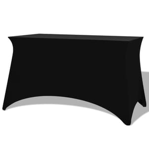 Stretch-Tischhusse 2 Stk. 183 x 76 x 74 cm Schwarz