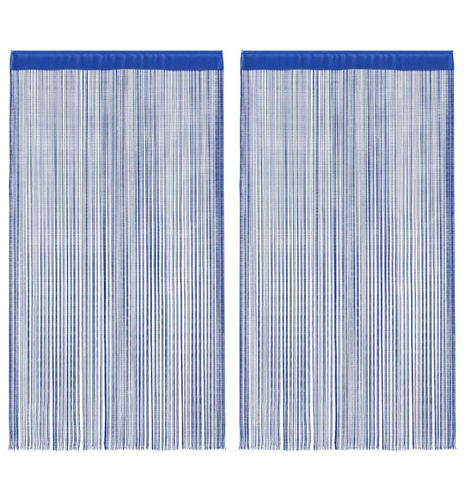 Fadenvorhänge 2 Stk. 140 x 250 cm Blau