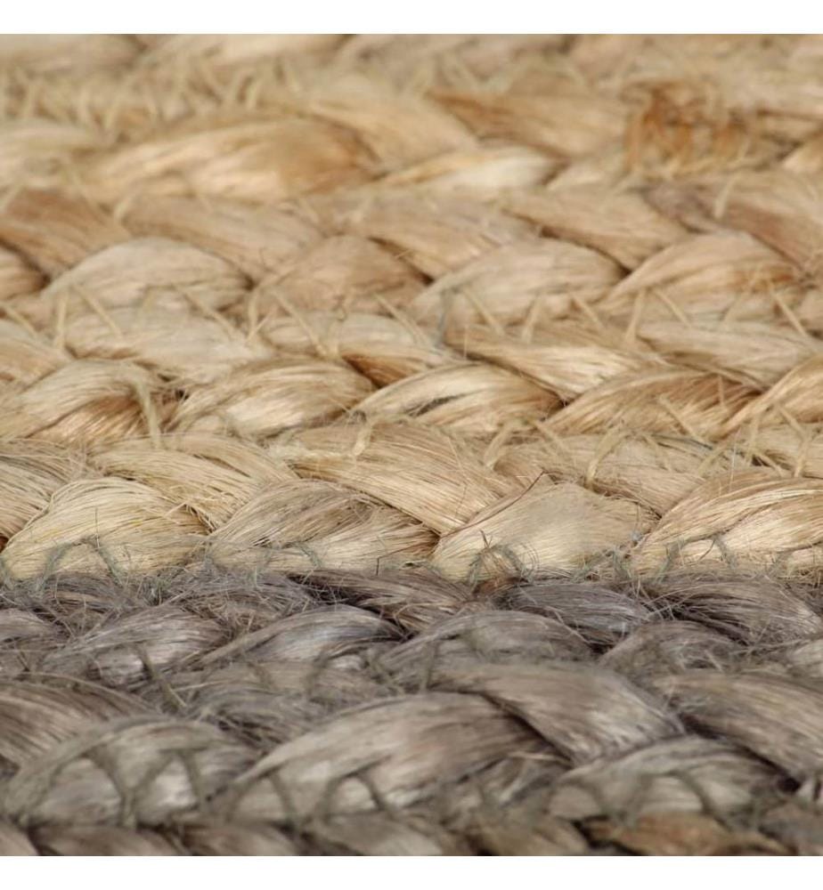 Teppich Handgefertigt Jute mit Grauem Rand 120 cm