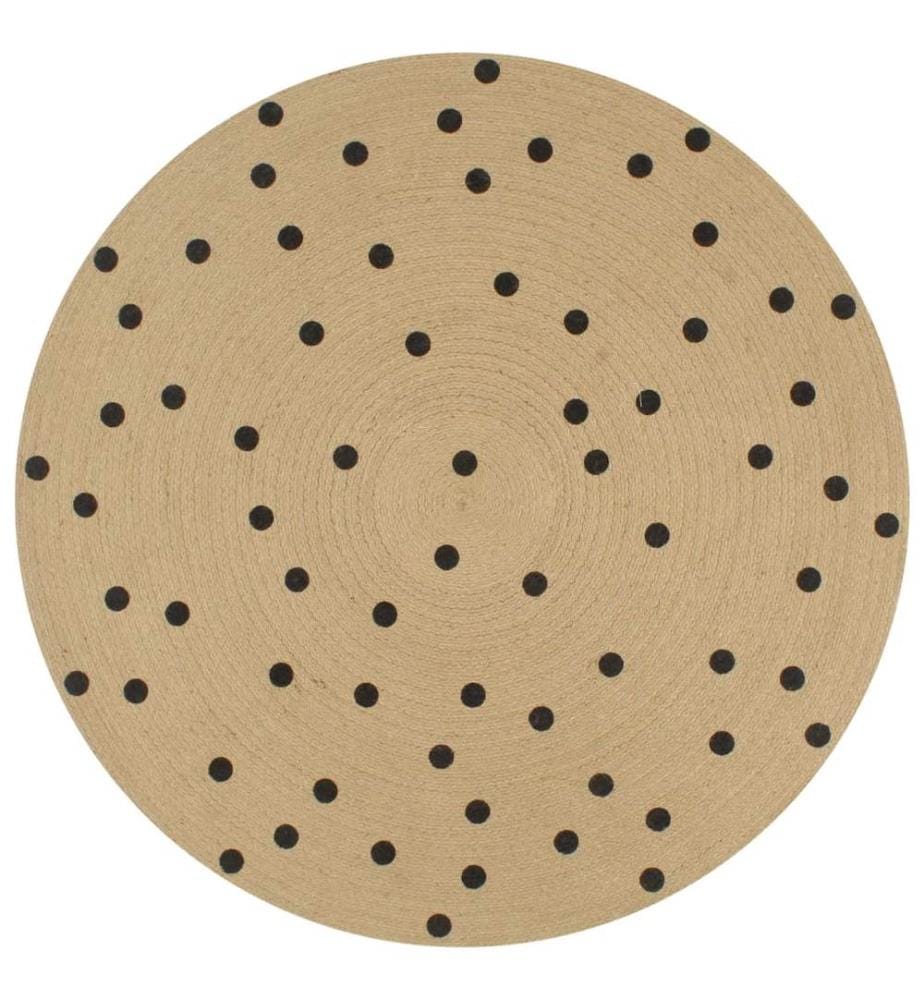 Teppich Handgefertigt Jute mit Punktmuster 150 cm