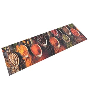 Küchenteppich Waschbar Löffel & Gewürze 60x180 cm Samt