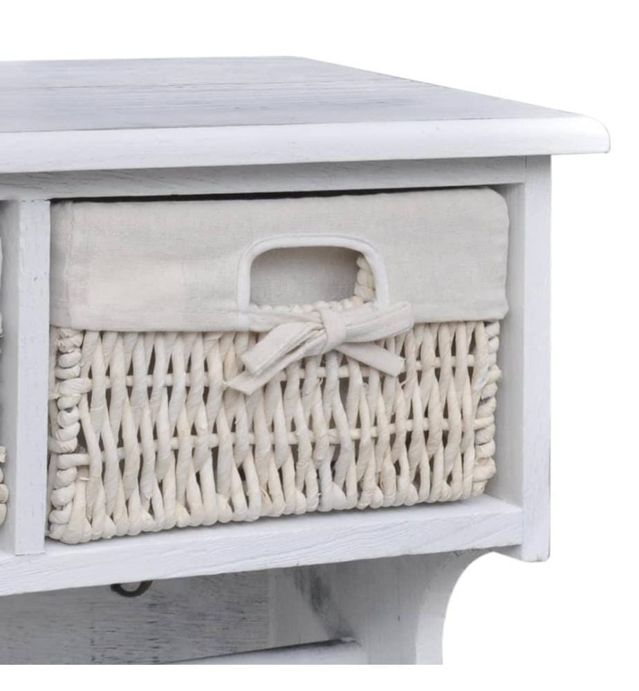 Porte-manteau Blanc 60x23,5x33 cm Bois de Paulownia