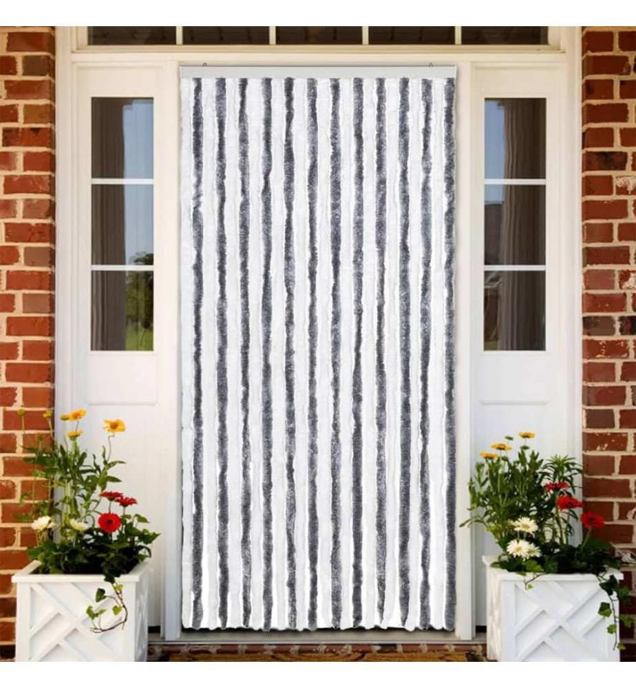 Moustiquaire Gris et blanc 100x220 cm Chenille