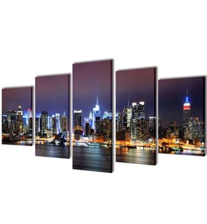 Bilder Dekoration Set New York in Farbe 200 x 100 cm