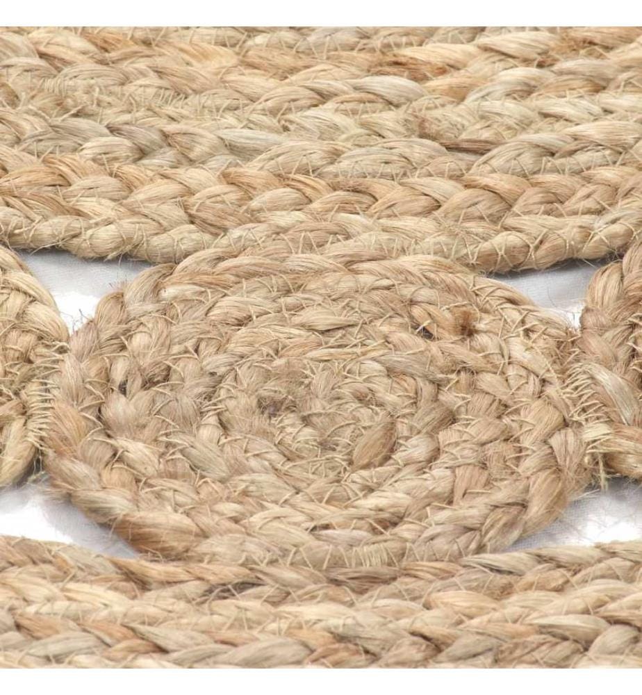 Tapis Jute design tressé 120 cm Rond