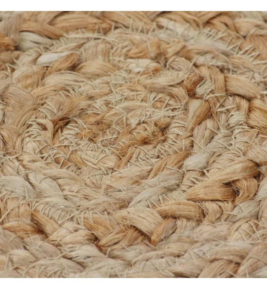Tapis Jute design tressé 120 cm Rond