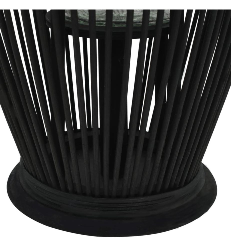 Hängender Kerzenleuchter Bambus Schwarz 60 cm