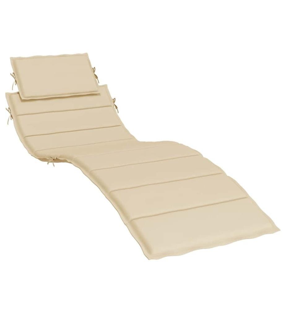 Coussin de chaise longue beige 186x58x4 cm tissu oxford