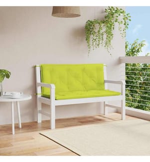Coussin de banc de jardin vert vif 120x(50+50)x7cm tissu oxford