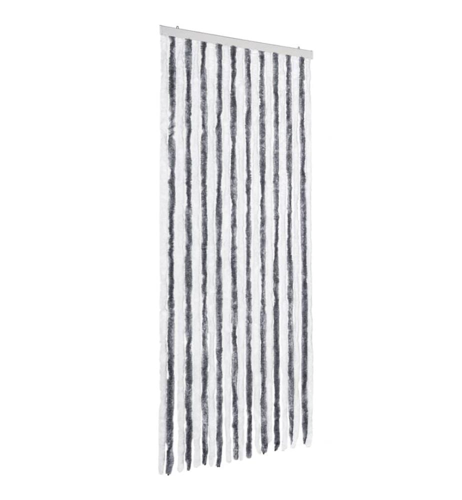 Insektenschutz-Vorhang Grau und Weiss 90x200 cm Chenille