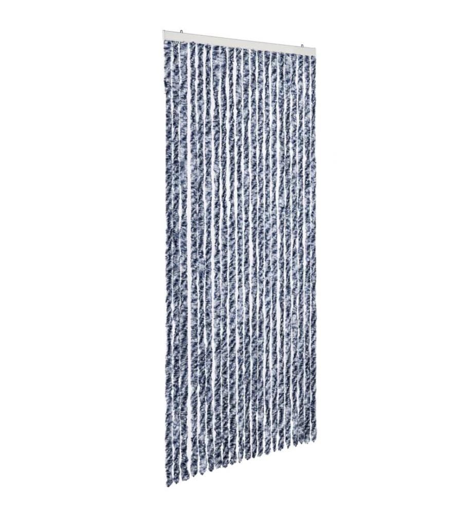 Insektenschutz-Vorhang Blau und Weiss 90x200 cm Chenille