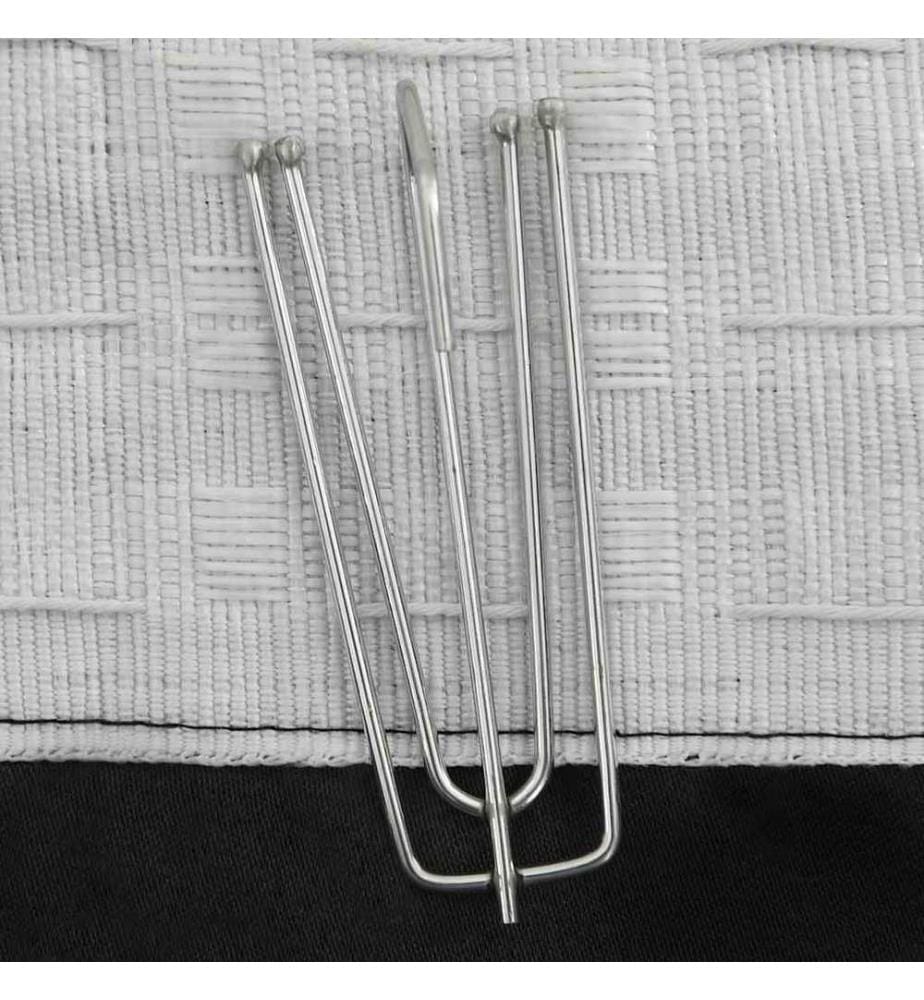 Rideaux occultants aspect lin avec crochets 2pcs Noir 140x225cm