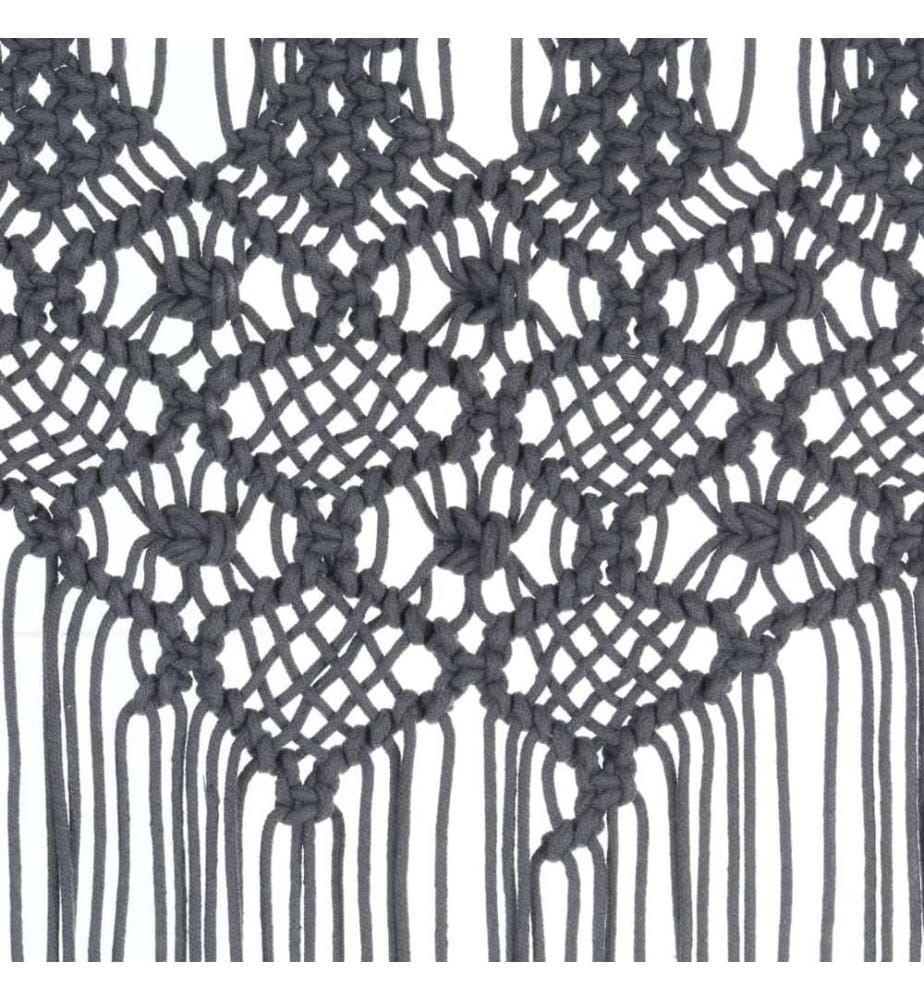 Makramee Vorhang Anthrazit 140x240 cm Baumwolle