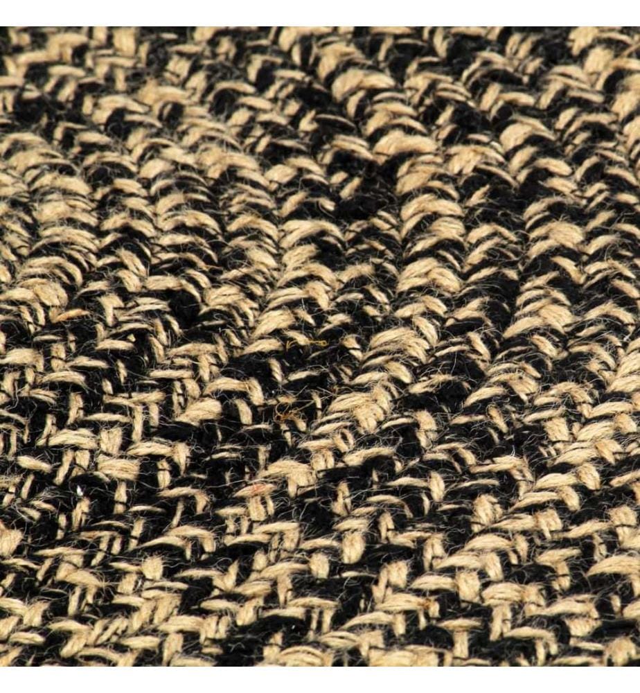 Tapis fait à la main Jute Noir et marron 240 cm