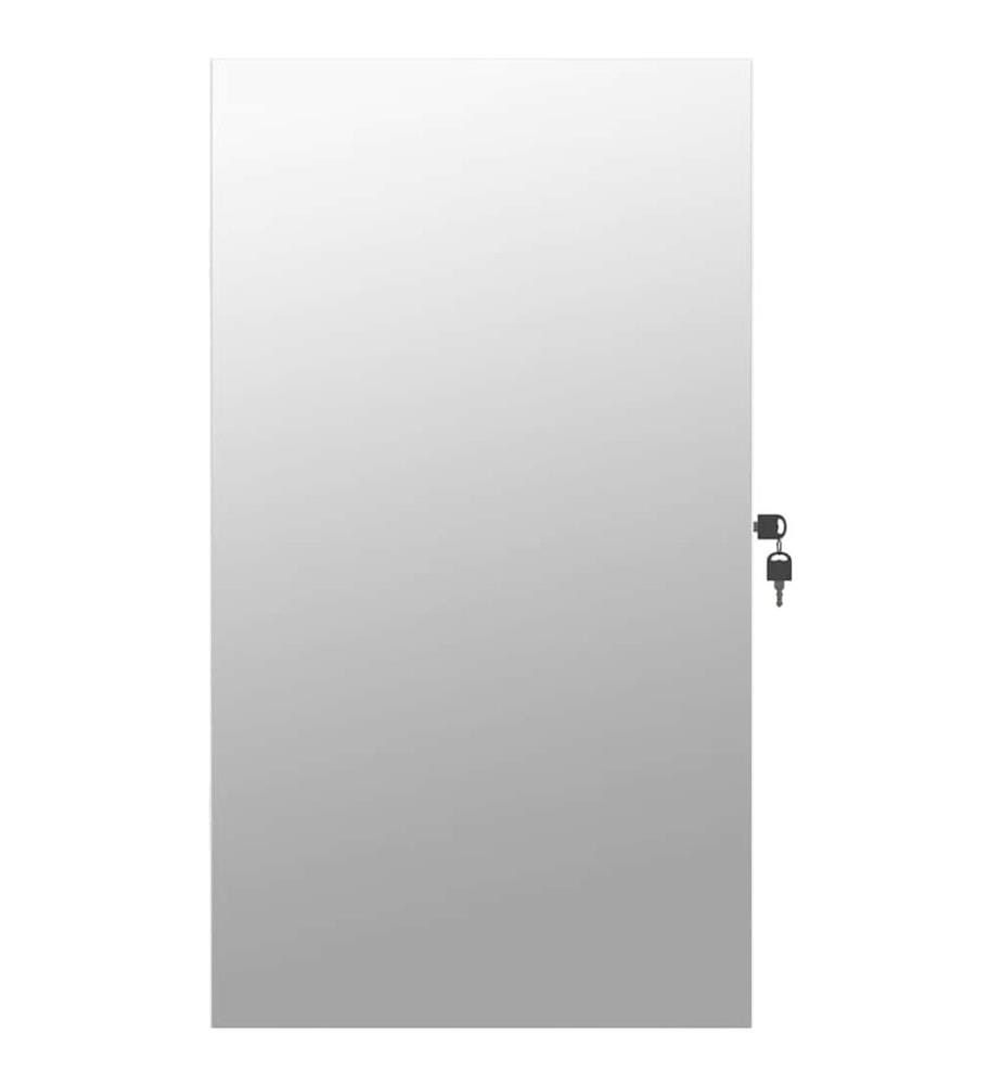 Armoire à bijoux avec miroir et éclairage LED mural blanc