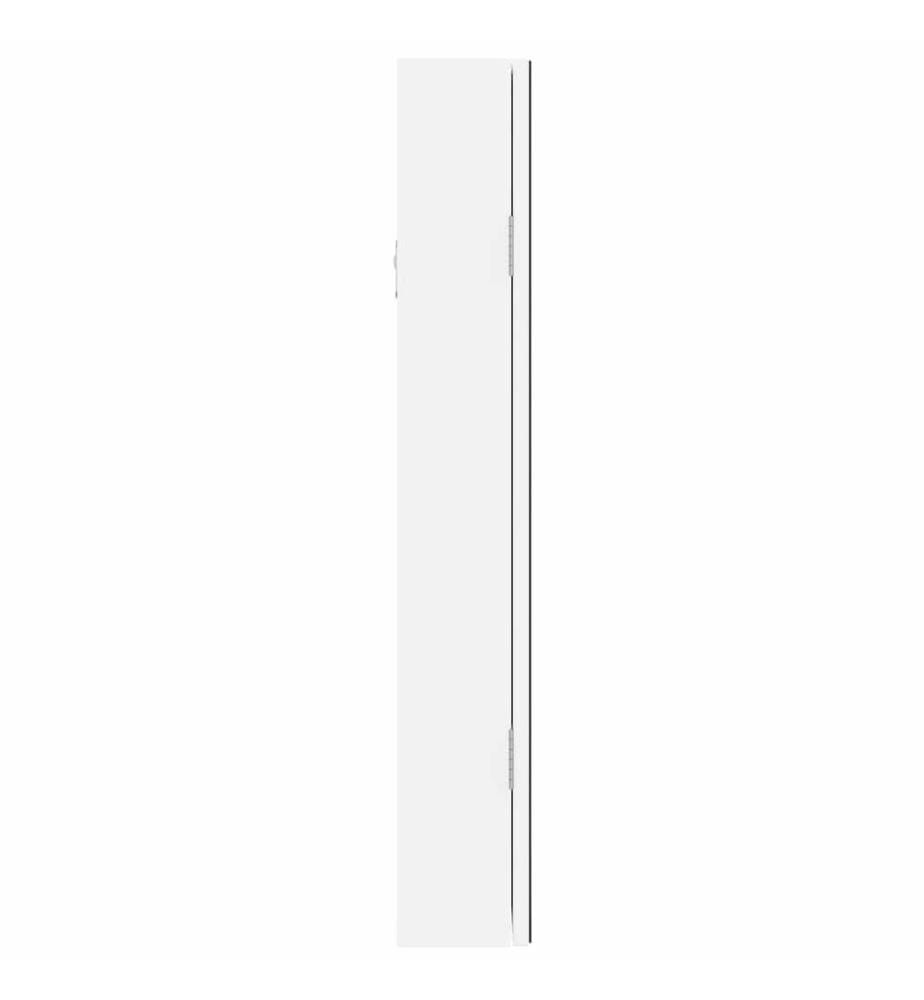 Armoire à bijoux avec miroir et éclairage LED mural blanc