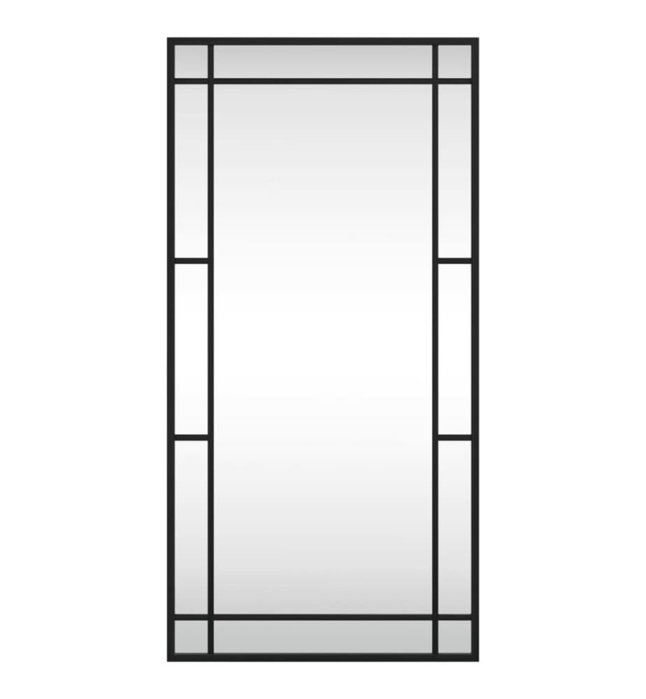 Miroir mural noir 40x80 cm rectangulaire fer