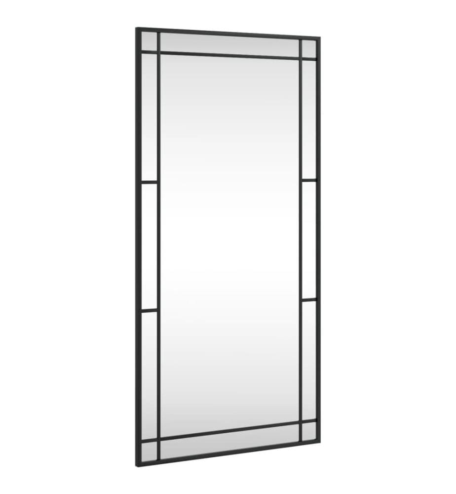 Miroir mural noir 50x100 cm rectangulaire fer