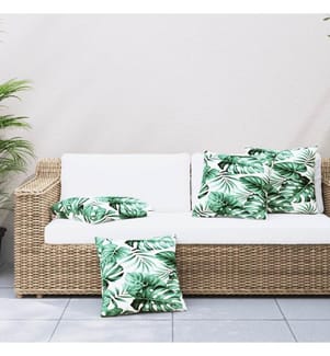 Coussins de canapé lot de 4 motif de feuilles 50x50 cm tissu
