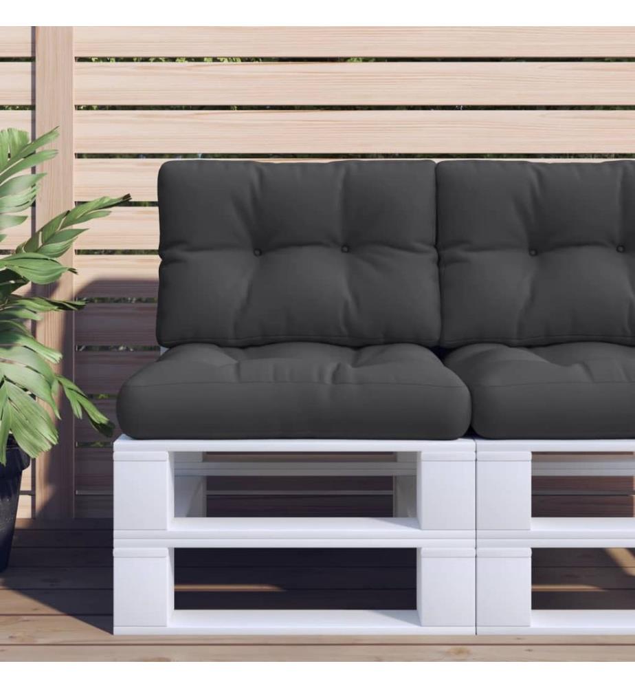 Coussins de palette lot de 2 noir tissu