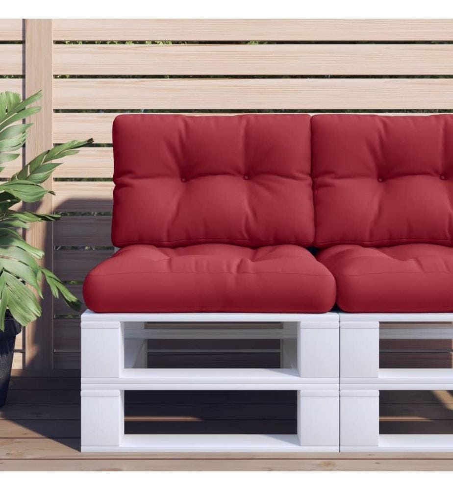 Coussins de palette lot de 2 rouge bordeaux tissu